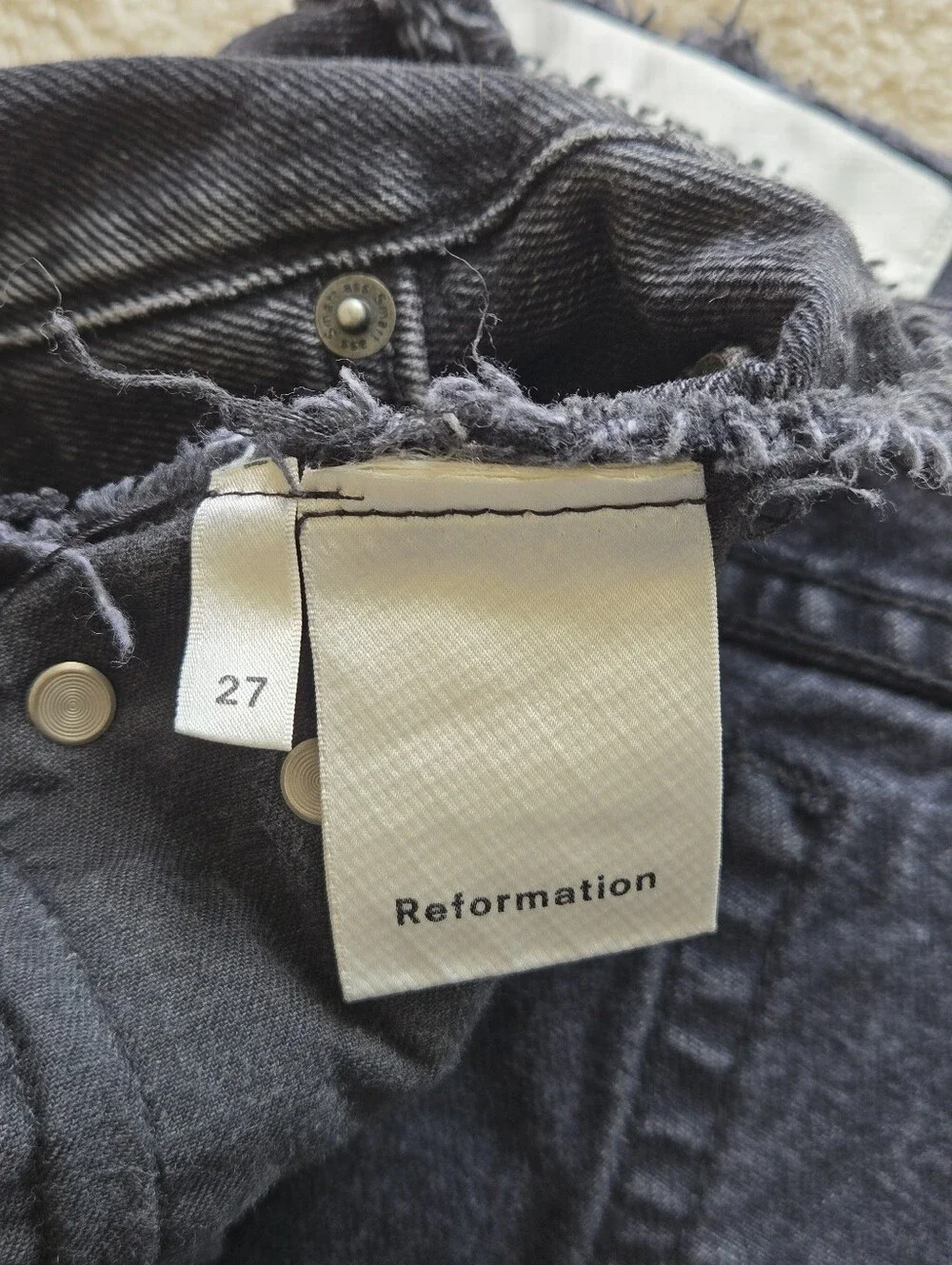 Reformation Denim Mini Skirt Black Wash Color Size 27 Women's